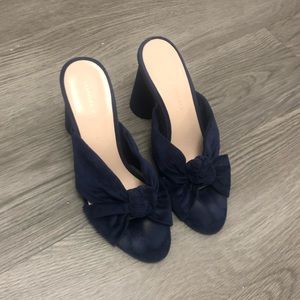 Loeffler Randall navy velvet mules, size 8